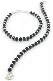925 Sterling Silver New Born / Toddler Kids Black Beads Najariya - Style#01